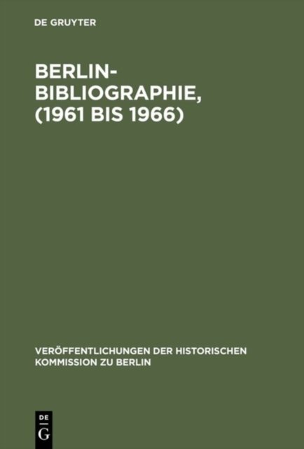 Berlin-Bibliographie, (1961 bis 1966)