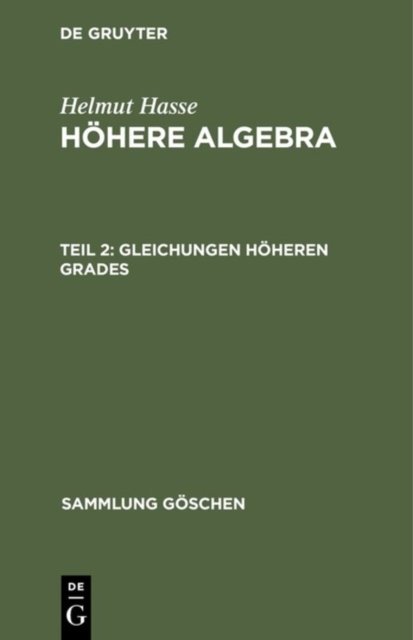 Gleichungen hoheren Grades