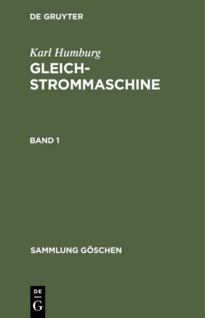 Sammlung Goschen Gleichstrommaschine