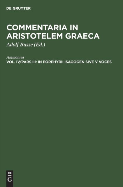 In Porphyrii Isagogen Sive V Voces