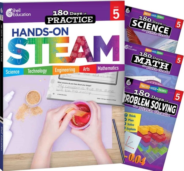 180 Days™: STEAM, Science, Math, & Problem Solving Grade 5: 4-Book Set