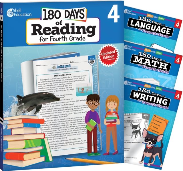 180 Days™: Reading, Math, Writing, & Language for Grade 4: 4-Book Set