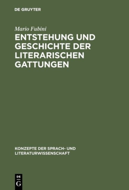 Entstehung und Geschichte der literarischen Gattungen