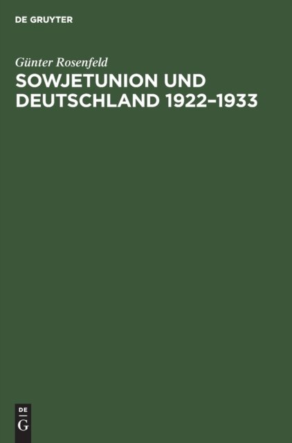 Sowjetunion Und Deutschland 1922-1933