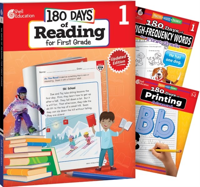 180 Days™: Reading, High-Frequency Words, & Printing Grade 1: 3-Book Set