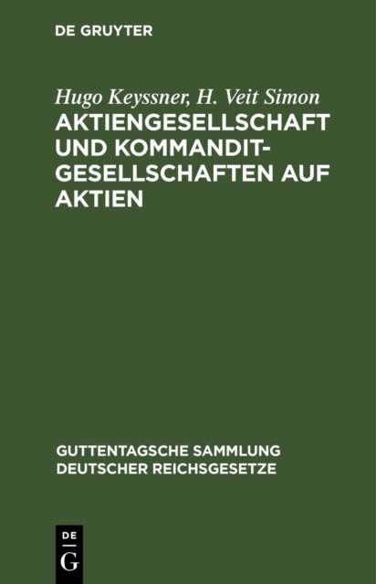 Aktiengesellschaft Und Kommanditgesellschaften Auf Aktien