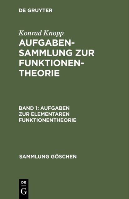 Aufgaben Zur Elementaren Funktionentheorie