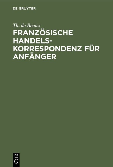 Franzosische Handelskorrespondenz Fur Anfanger