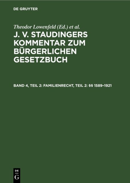 Familienrecht, Teil 2: §§ 1589–1921