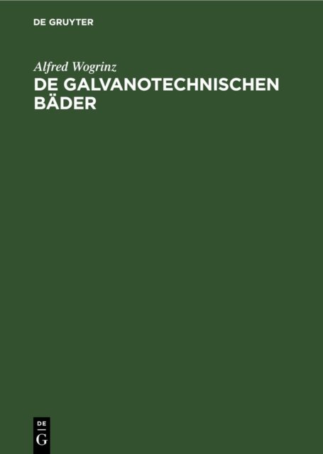 de Galvanotechnischen Bader
