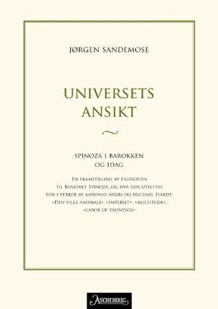 Universets ansikt - Spinoza i globaliseringsdebatten eller barokken i nåtiden : en framstilling av filosofien til Benedikt Spinoza, og hva den utsettes for i verker av Antonio Negri og Michael Hardt:"Den ville anomali", "Imperiet", "Multitude", "Labor of Dionysos"