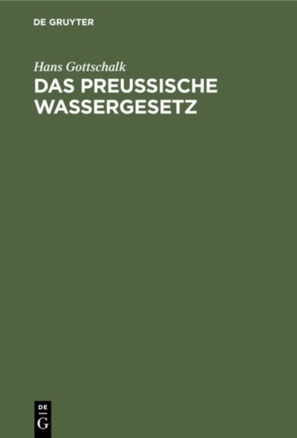 Das Preussische Wassergesetz