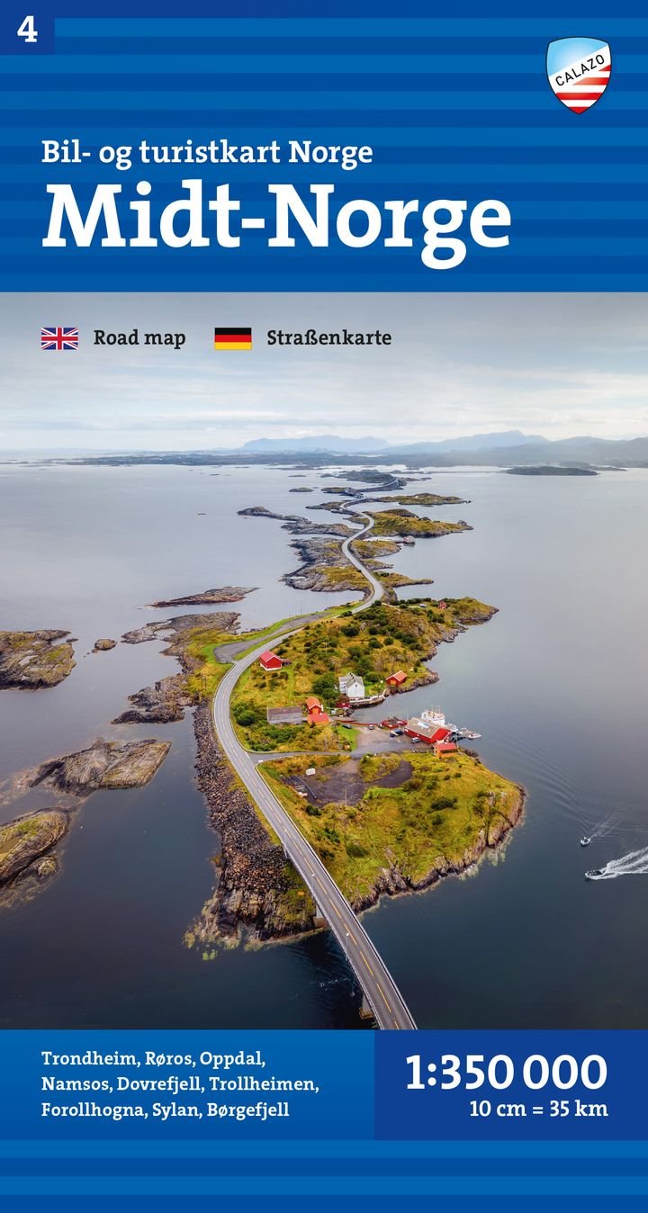 Car and tourist map of Central Norway (Midt Norge)