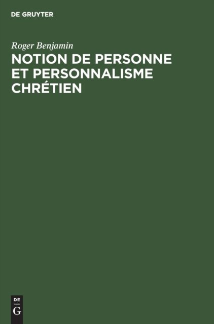 Notion de Personne Et Personnalisme Chretien