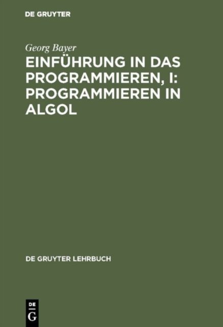 Einfuhrung in das Programmieren, I