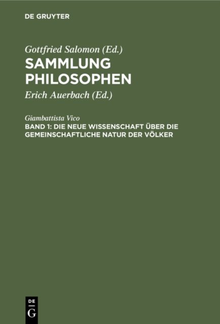Die Neue Wissenschaft Uber Die Gemeinschaftliche Natur Der Volker