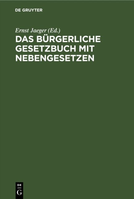 Bürgerliche Gesetzbuch mit Nebengesetzen