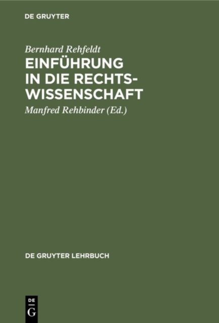 Einfuhrung in die Rechtswissenschaft