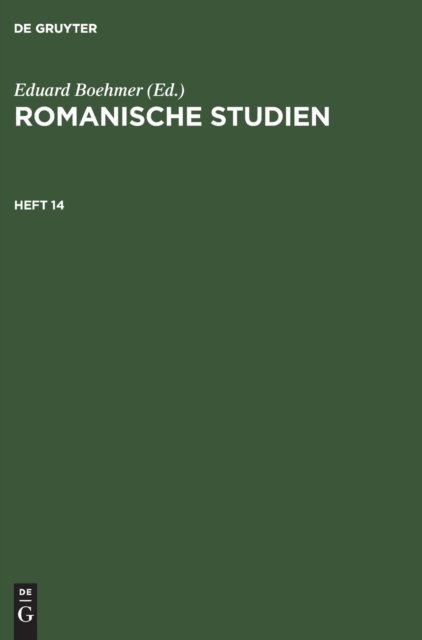 Romanische Studien. Heft 14