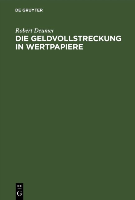 Geldvollstreckung in Wertpapiere