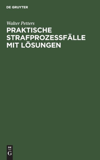 Praktische Strafprozeßfalle Mit Losungen
