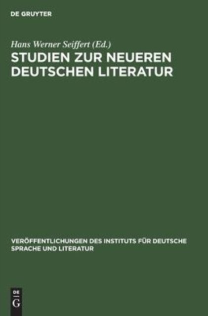 Studien Zur Neueren Deutschen Literatur