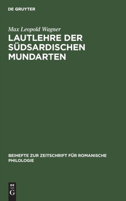 Lautlehre Der Sudsardischen Mundarten