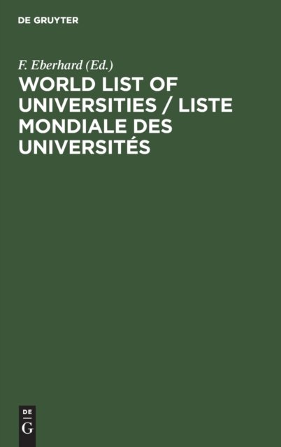 World List of Universities / Liste Mondiale des Universites