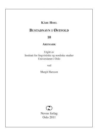 Bustadnavn i Østfold - 10 : Aremark