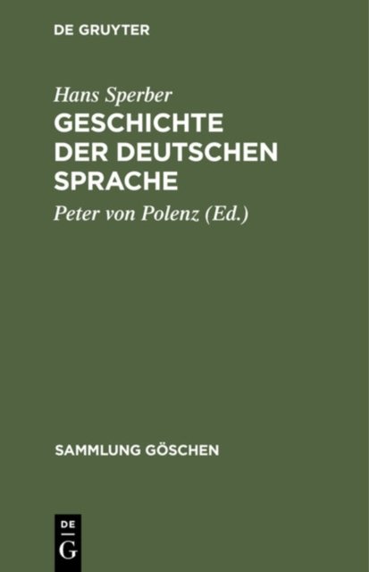 Geschichte Der Deutschen Sprache