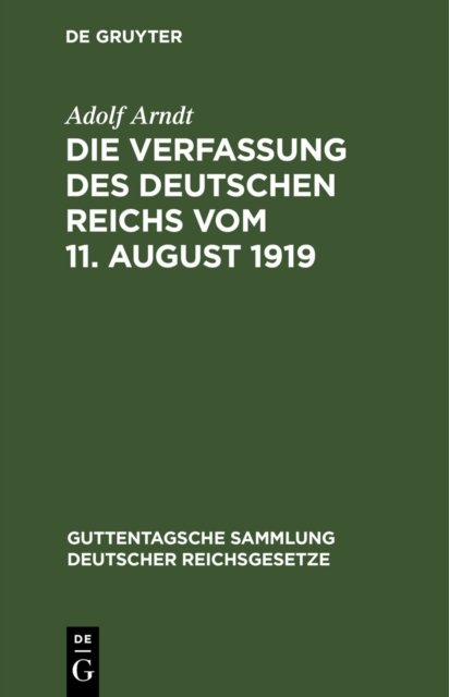 Verfassung des Deutschen Reichs vom 11. August 1919