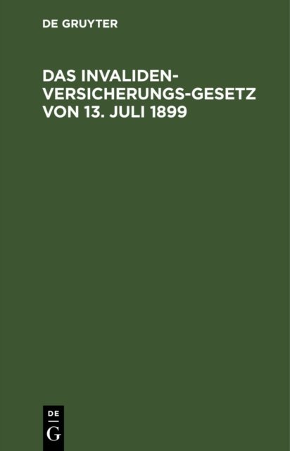 Invalidenversicherungsgesetz von 13. Juli 1899