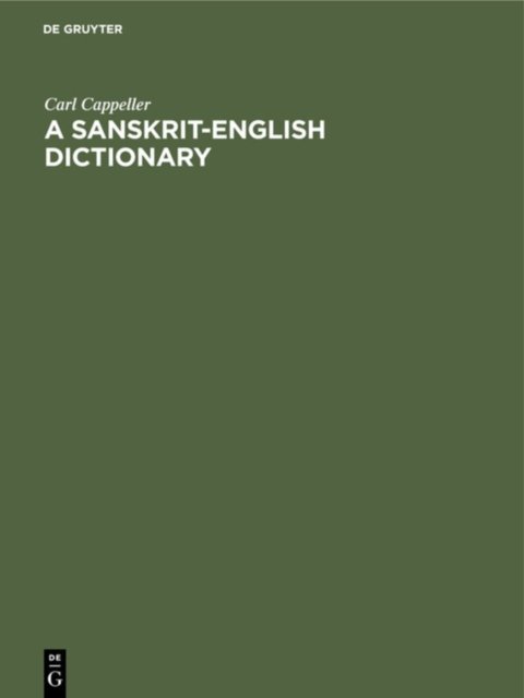 A Sanskrit-english Dictionary