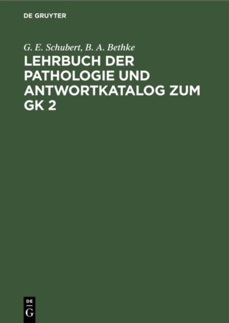 Lehrbuch Der Pathologie Und Antwortkatalog Zum Gk 2