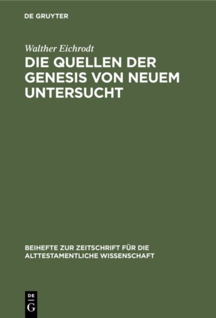 Quellen der Genesis von neuem untersucht