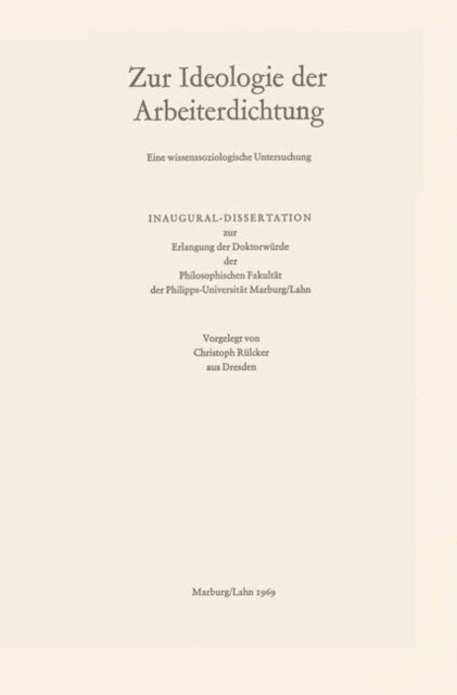 Zur Ideologie der Arbeiterdichtung