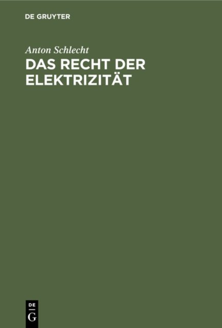 Das Recht Der Elektrizitat