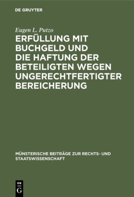 Erfullung Mit Buchgeld Und Die Haftung Der Beteiligten Wegen Ungerechtfertigter Bereicherung
