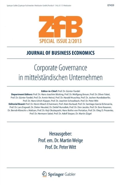 Corporate Governance in mittelstandischen Unternehmen