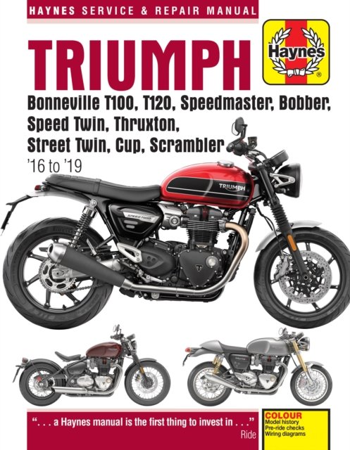 Triumph Bonneville T100, T120, Speedmaster, Bobber, Speed Twin, Thruxton, Street Twin, Cup, Scrambler (16 to 19)