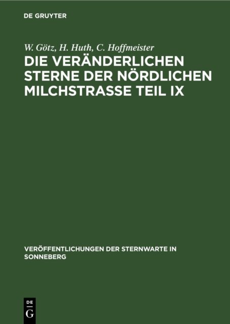 Die Veranderlichen Sterne Der Nordlichen Milchstraße Teil IX