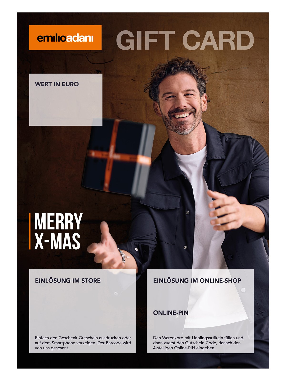 emilio adani Herren Geschenkkarte zum Ausdrucken XMAS emilio adani 00602