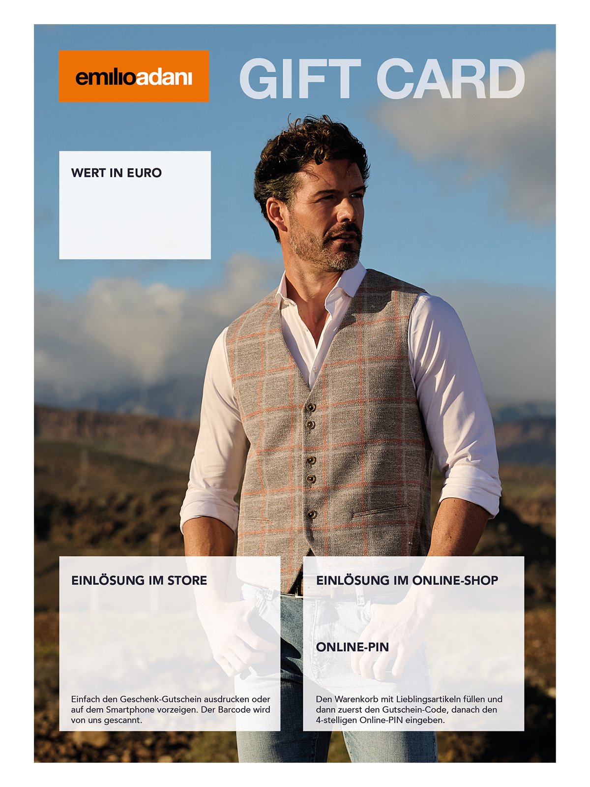 emilio adani Herren Geschenkkarte zum Ausdrucken emilio adani 00405