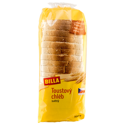 Obrázok BILLA CHLIEB TOAST.SVET.500G PENA