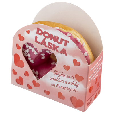 Obrázok DONUT RUŽOVÝ SO SRDIEČKAMI 56G LALORR