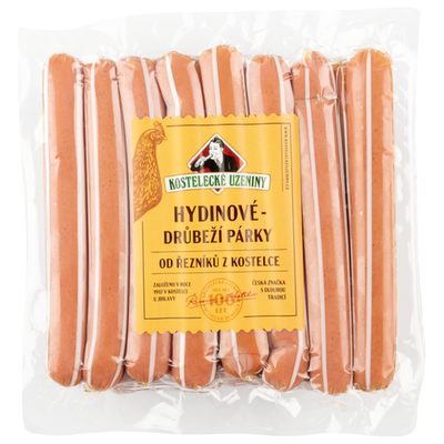 Obrázok HYDINOVÉ PÁRKY 69%K.MÄSO 1 KG KOSTELEC
