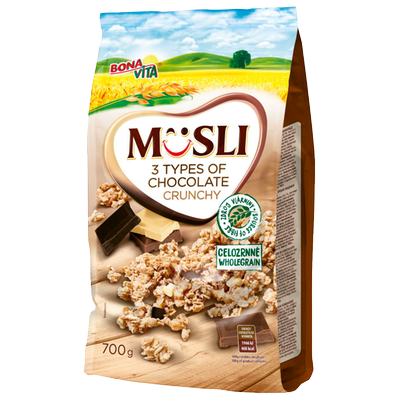 Obrázok BONAVITA MUSLI 3 DRUHY ČOKOLÁDY 700G