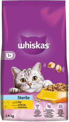 Obrázok WHISKAS GRAN.STERILE S KUR.MÄSOM 1,4KG
