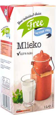 Obrázok FREE MLIEKO BEZLAKTÓZOVÉ 3,5% 1L