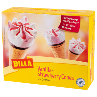 Obrázok BILLA KORNÚT VANILKA - JAHODA 6X120ML